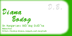 diana bodog business card